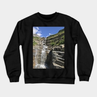 Waterfall in Mountains Crewneck Sweatshirt